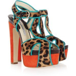 Brian Atwood Brigitte Platform Shoe. US 8.5 / IT 38.5. Multicolour.